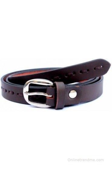 Tops Men, Women Casual Brown Genuine Leather Belt(Brown)